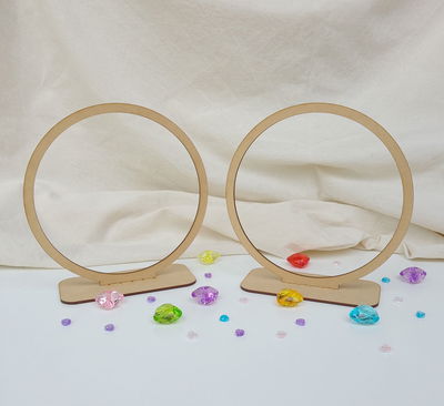 Centro de mesa Aro de 25 cm con base x 16 unidades.Fibrofácil 3 mm.