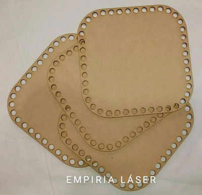🧶Base cuadrada perforada con borde redondeado, mdf 3 mm🧶