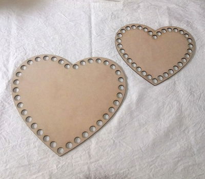 🧶Base corazón perforada para tejer al crochet, mdf 3 mm 🧶