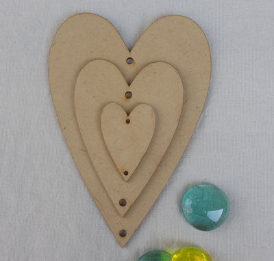 🧡 Corazón liso con 2 orificios (CO2) MDF 3 mm, color natural 🧡
