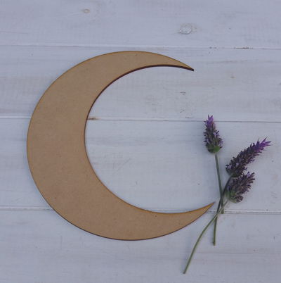 🌜 Figura de Media Luna lisa, mdf 3 mm.