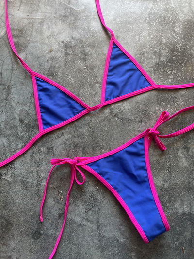 BIKINI  AZUL CON FUCSIA GOI