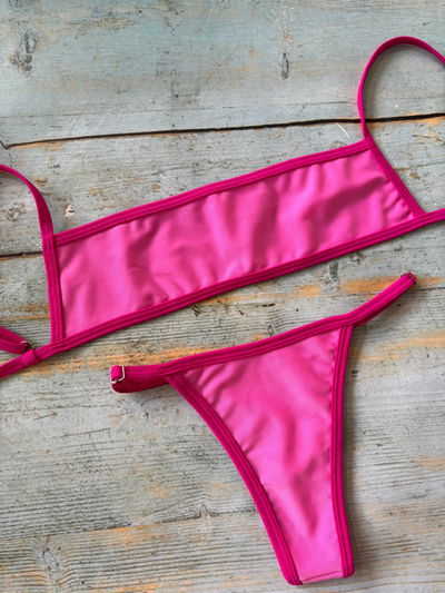 BIKINI TOP ROSA BORDES FUCSIAS 