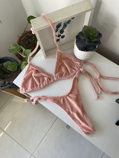 BIKINI VELVET TEDDY PINK 