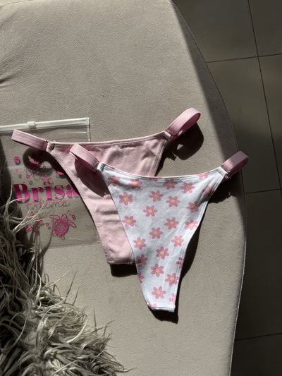 PACK X2 Algodón  rosa florcitas