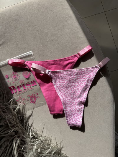 PACK X2 Algodón  rosa print fucsia