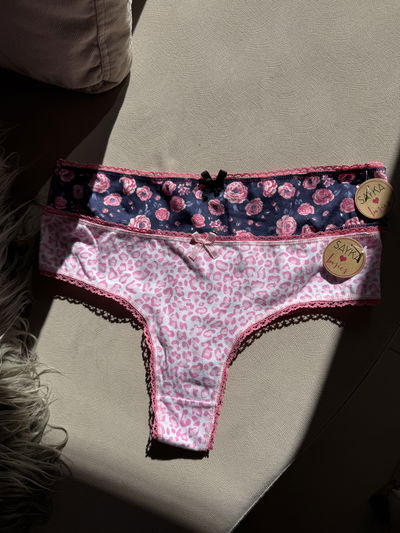 PACK X2  Algodón   Rosa print y flor 