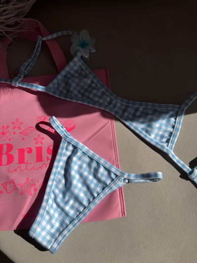 BIKINI TOP VITTA CUADRILLE CELESTE