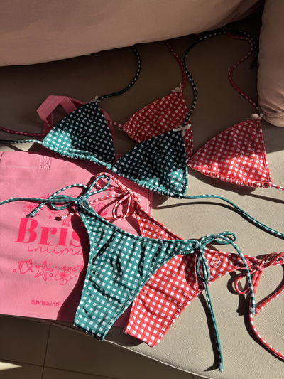 BIKINI Vichy CUADRILLE ROJA Y VERDE