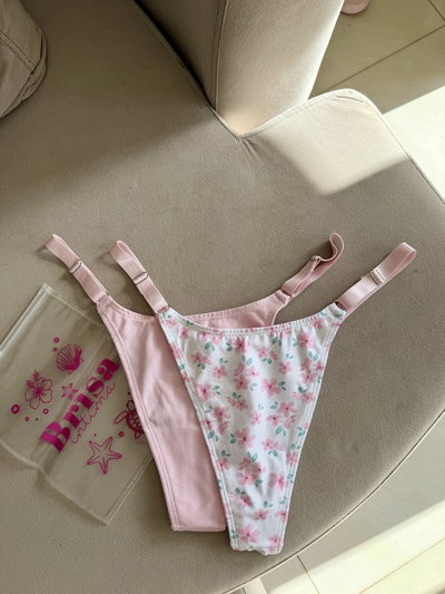 PACK LESS ALGODÓN PINK FLOR FONDO BLANCO