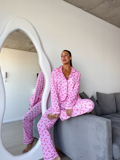 PIJAMA CAMISERO CEREZA