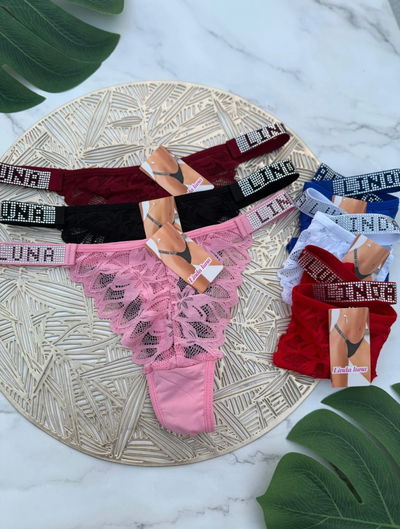 Lees con elástico de strass x6