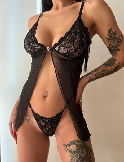 Baby doll abierto negro