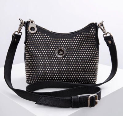 Bandolera de cuero con mini tachas