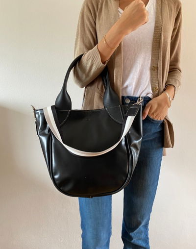 Tote de cuero con correa desmontable