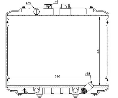Radiador De Agua HYUNDAI H100 BUS 2.4/2.5/2.6 97=> *DENSO* 