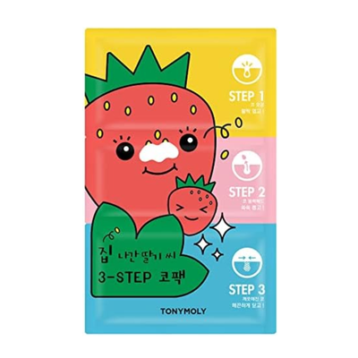 TonyMoly - Strawberry Seeds 3-step Nose Pack Puntos Negros