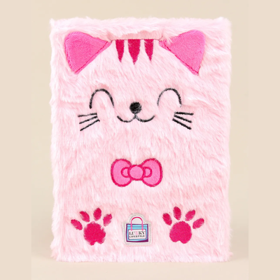 Cuaderno Gato rosa - peluche