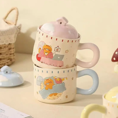 TAZA LAZY CAT CON TAPA