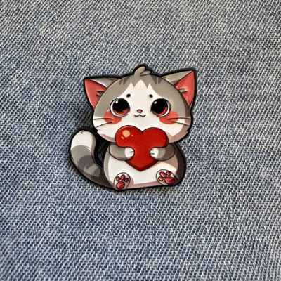 Pin gato corazon