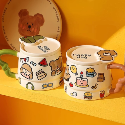 TAZA OSO CON TAPA