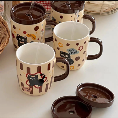 TAZA GATITO CON TAPA Y SORBETE