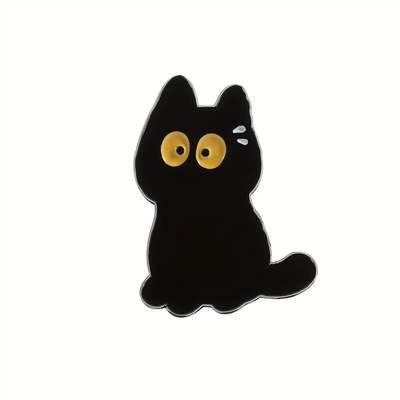 Pin scared black cat