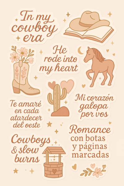 SET STICKERS COWBOY PASTEL