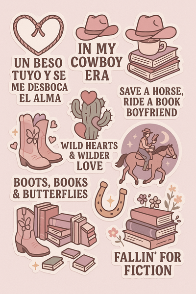 SET STICKERS COWBOY PINK