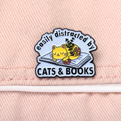 PIN DISTRACTED BY CATS & BOOKS