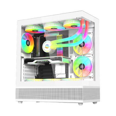 Gabinete Solarmax CM-W930TG BLANCO + 3 COOLER Argb