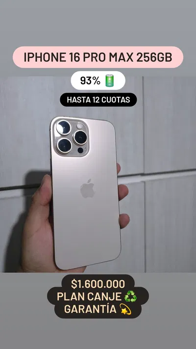 [Usado] IPHONE 16 PRO MAX 256hb 93% Batería