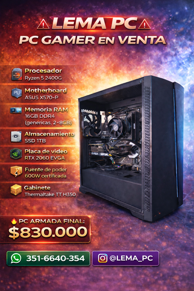 PC Ryzen 5+ RTX 2060 + 16GB 