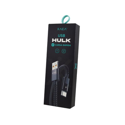 Cable USB a Tipo C HULK NEGRO