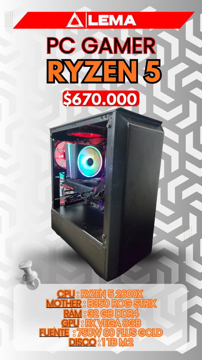 🛑 Pc Gamer Ryzen 5 con Placa de video 