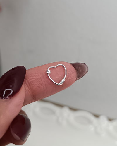 Argollita Individual Corazón Cubic 1cm