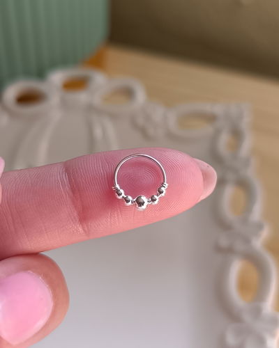 Argollita Individual con Bolitas 1cm