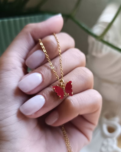Conjunto Mariposa estilo Nacar Rojo 