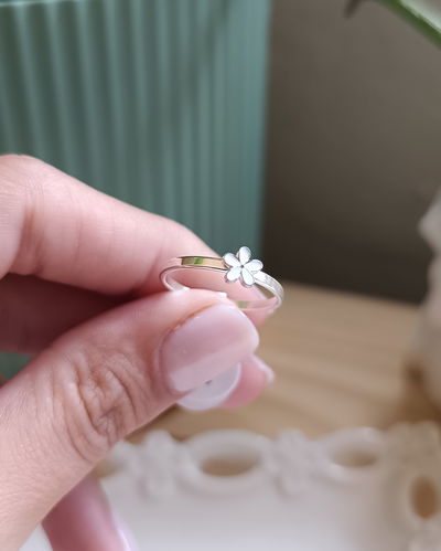 Anillos Flor Blanco AB