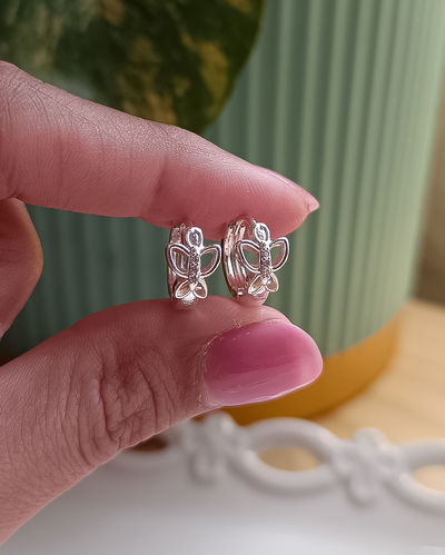 Argollas Mariposa Cubic 1cm