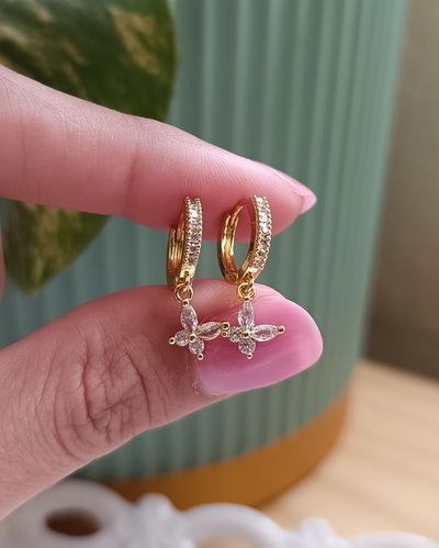 Argollas Mariposa Cubic 1.2cm