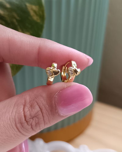Argollas Corazones Cubic 1cm
