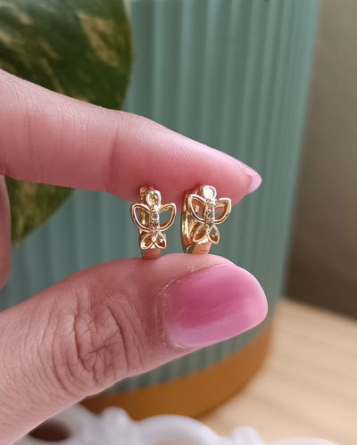 Argollas Mariposa Cubic 1cm