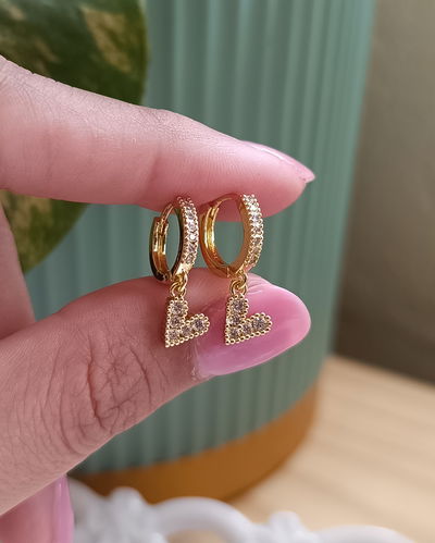 Argollas Corazon Cubic 1.2cm