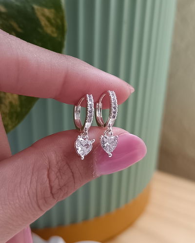 Argollas Corazon Cubic 1.2cm