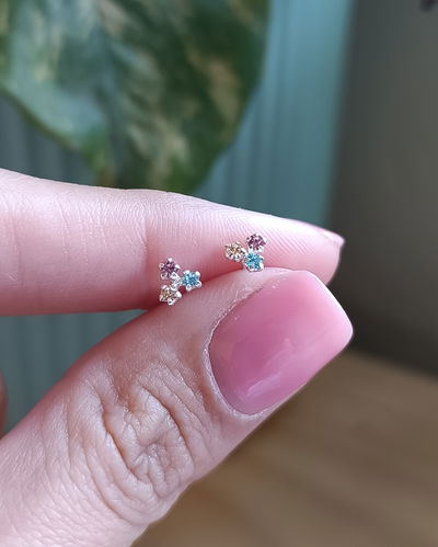 Pasantes tres cubic Multicolor 