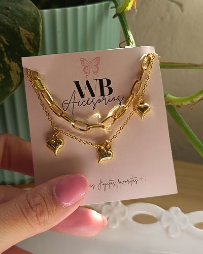 Pulsera Doble Corazones AD