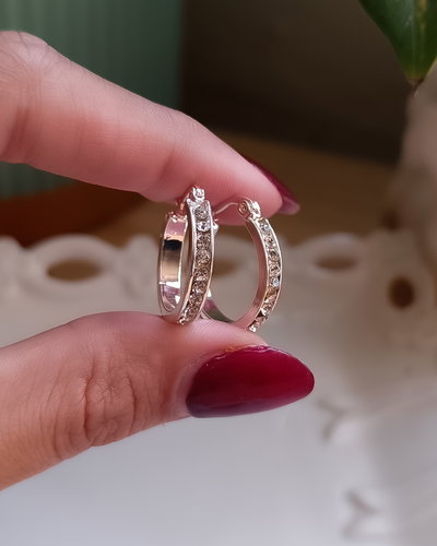 Argollas con brillo 2cm AB