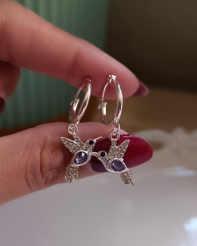 Argollas Colibrí Violeta AB