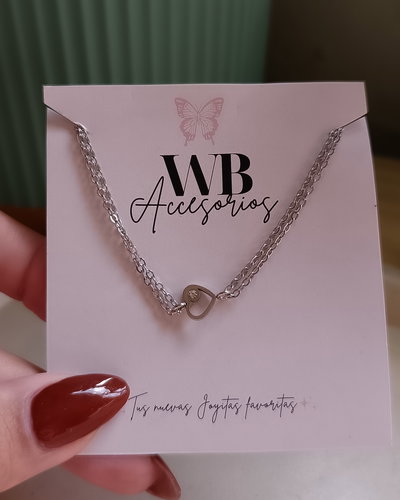 Pulsera Corazón y Cubic  AQ